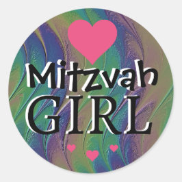 Mitzvah Girl Rainbow Sticker Runt Klistermärke