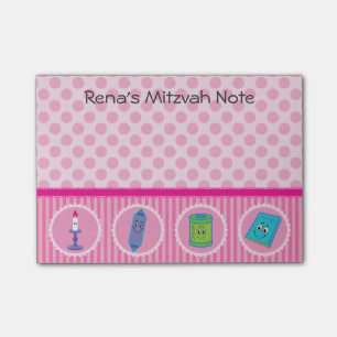 Mitzvah noterar postar det vadderar - flickor post-it block