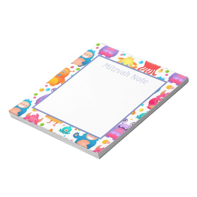 Mitzvah Notes Monsters Boys Anteckningsblock (Roterad)