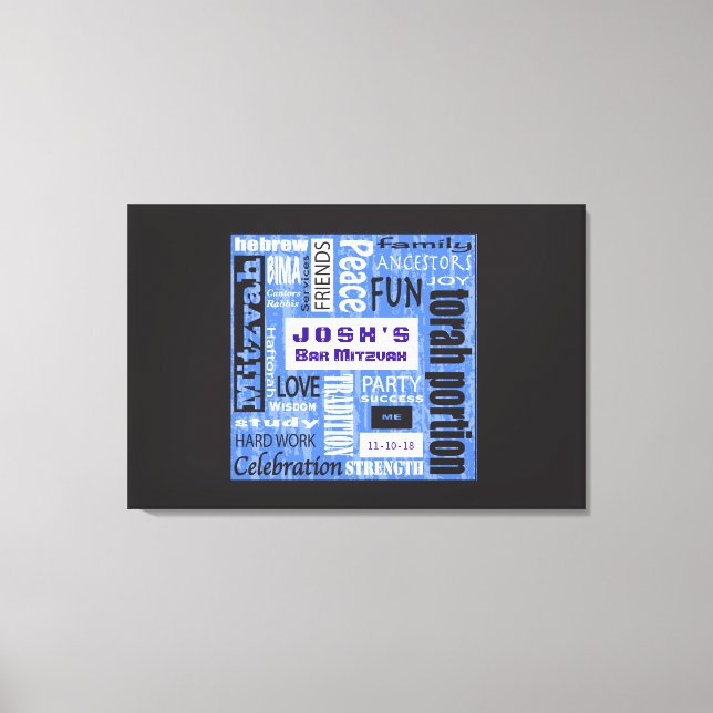 MITZVAH ORD Pub Bat mitzvah inloggningsskylt Canvastryck (Framsida)