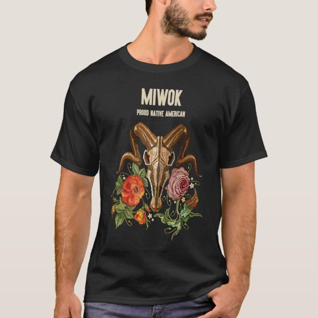 Miwok Indian Tribe Infödd BOHO Ram Sk T Shirt (Framsida)