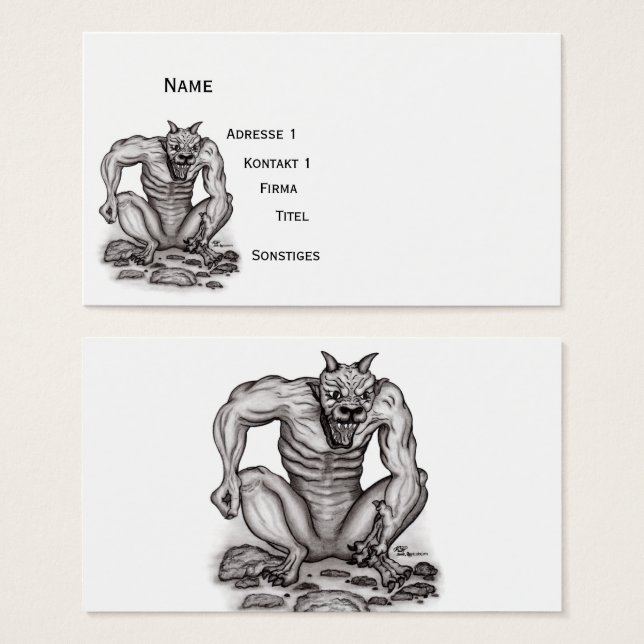 Mix-Creature - Troll, Golem och Djävulen Visitkort (Framsida & baksida)