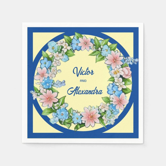 Mix Färg Blommigt Pappersservett (Framsidan)