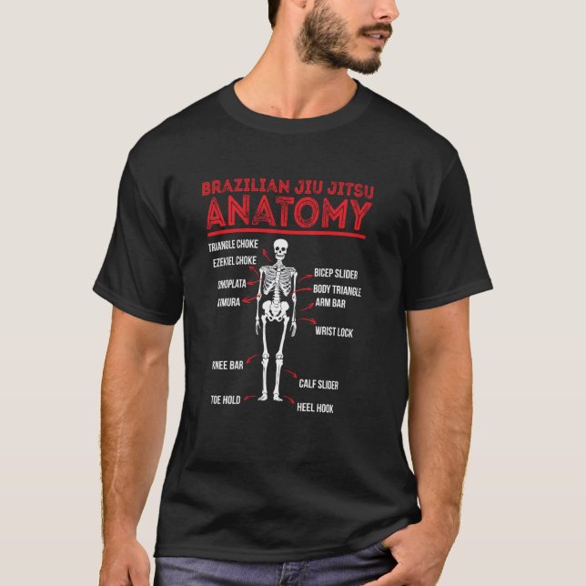 Mix Martial Arts Funny Brazilian Jiu Jitsu Anatomy T Shirt (Framsida)