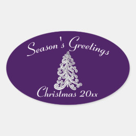 Mix och Match Färg Julgran Ovalt Klistermärke