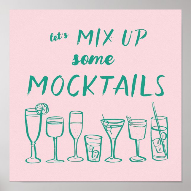 MIX UP MOCKTAILS Anpassningsbar Pub Kökkonst Poster (Framsidan)
