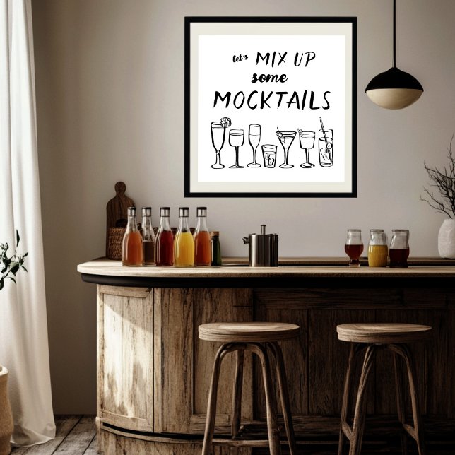 MIX UP MOCKTAILS Anpassningsbar Pub Kökkonst Poster (MIX UP MOCKTAILS Custom Bar Kitchen Art Poster
)