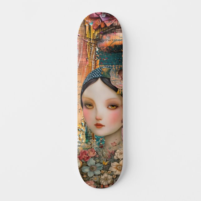 Mixad Media Abstrakt Art Wide Street Skateboard (Framsida)
