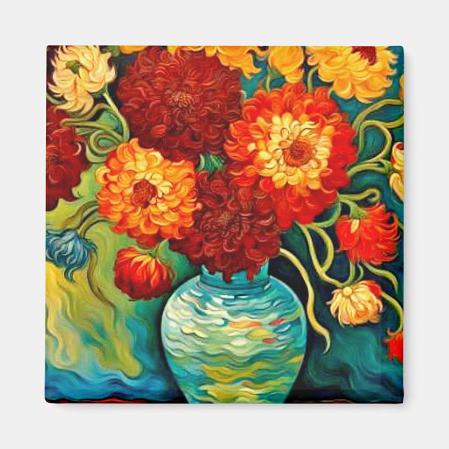 Mixade Dahlias i vas Magnet (Framsidan)