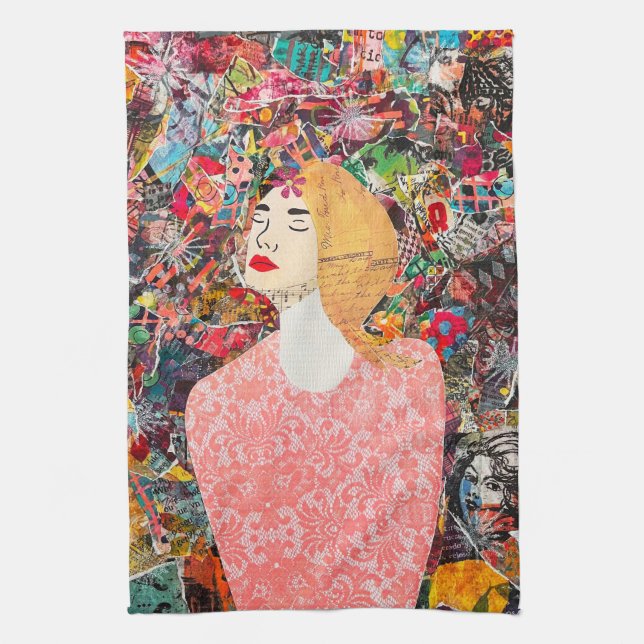 Mixade mediefunktionella konsthanddukar för kvinno kökshandduk (Vertikal)