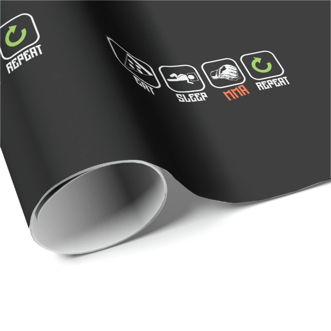 Mixed Martial Arts "Eat, Sleep, MMA, Repeat" Presentpapper (Rullad Hörn)