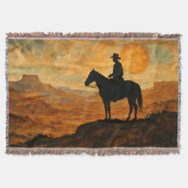 Mixed Media Lone Rider Throw Blanket - Textured We Filt
