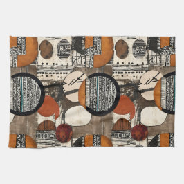 Mixed Media Textured Circles Luxury Kökshandduk