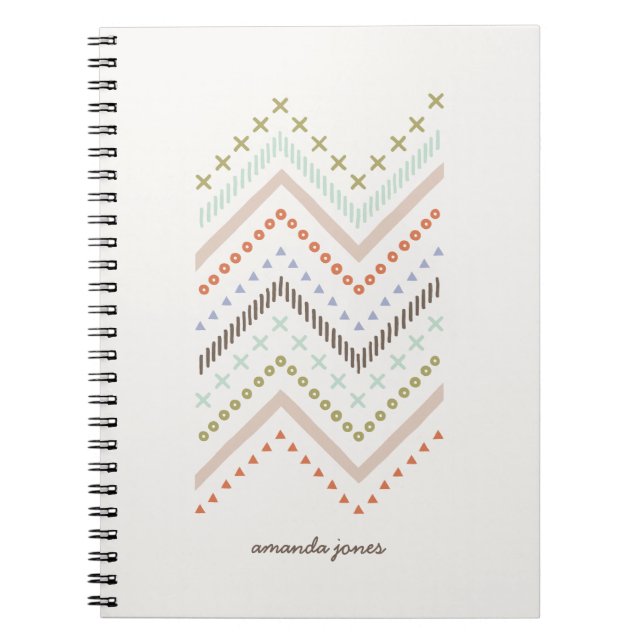 Mixed Zig Zag Journal - armén Anteckningsbok Med Spiral (Framsidan)