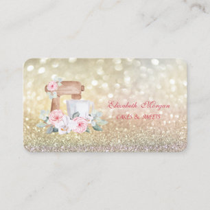 Mixer Blommor Elegant Bokeh Bageri Visitkort