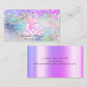 Mixer Blommor Glitterdroppar Opal Bageri Visitkort