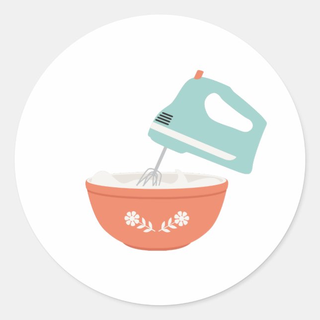Mixer & Bowl Runt Klistermärke (Framsida)