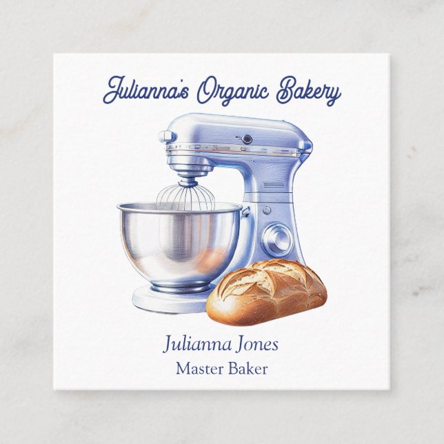 Mixer Bread Bakery Pastry Chef  Fyrkantigt Visitkort (Framsida)