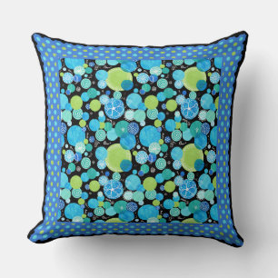 Mix'n'Match Mönster Quirky Blue Måne, Polka dots Kudde