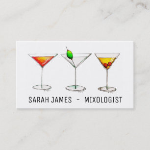 Mixolog Bartender Cocktail Cosmo Martini Drinks Visitkort