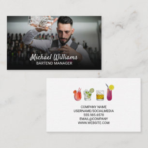 Mixolog Bartender Skapar en Cocktail Visitkort