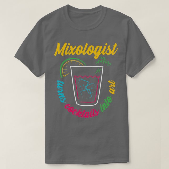 Mixolog Cocktail Bartender T Shirt (Design framsida)