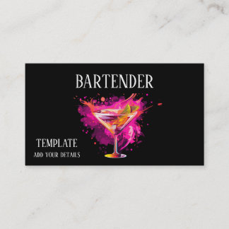 Mixologa affärskort av bartender-cocktail visitkort