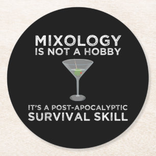 Mixologi är en post- apokalyptisk överlevnadschi underlägg papper rund