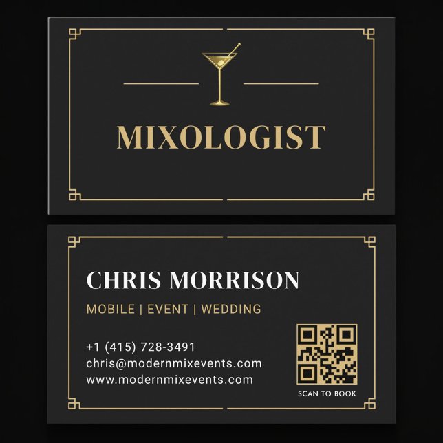 Mixologist QR Code Professional Visitkort (Skapare uppladdad)