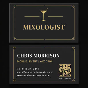 Mixologist QR-kod Professionell Visitkort