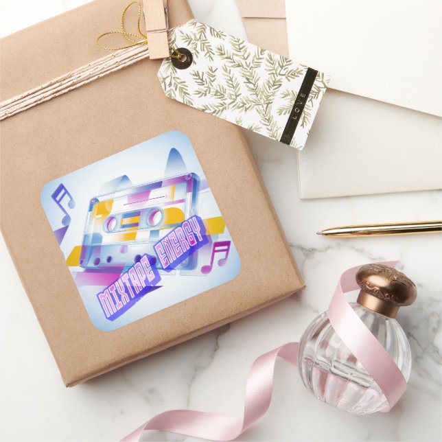 Mixtape Energy Fyrkantigt Klistermärke (Gifting)