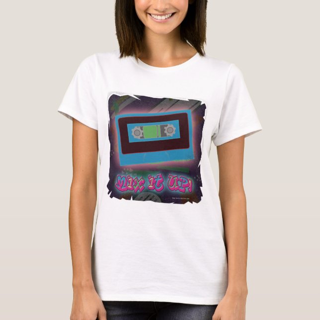 Mixtape Galenhet Epic Retro Music Tecknad Slogan Tee Shirt (Framsida)
