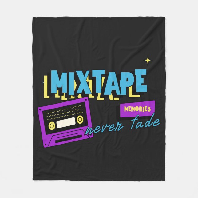 Mixtape-minnen Retro-kassett Nostalgi Fleecefilt (Framsidan)