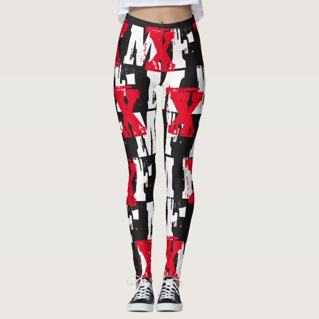 MixxedFit® inspirerade MF föreställer damasker Leggings (Framsida)