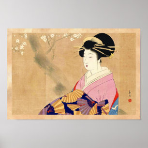 Miyagawa Shuntei Oiran japansk ukiyo-e konst Poster