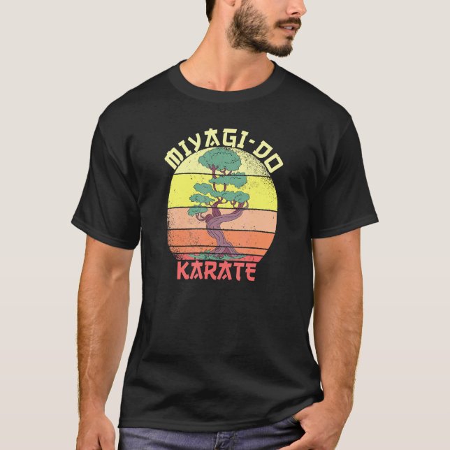 Miyagi Do Karate Bonsai Retro Vintage T Shirt (Framsida)