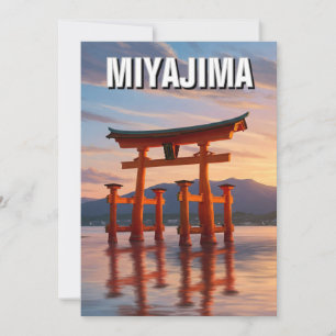 Miyajima Flytande Torii Itsukushima Shrine Travel Julkort