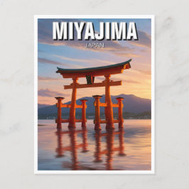 Miyajima Flytande Torii Itsukushima Shrine Travel Vykort