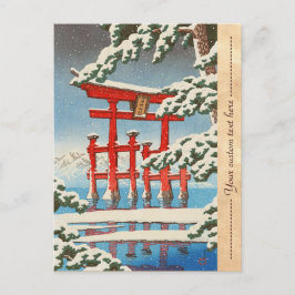 Miyajima i Snö Hasui Kawase shin hanga art Vykort
