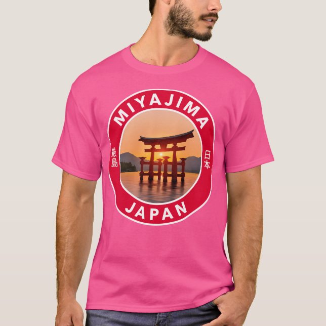 Miyajima Japan Round Emblem T Shirt (Framsida)