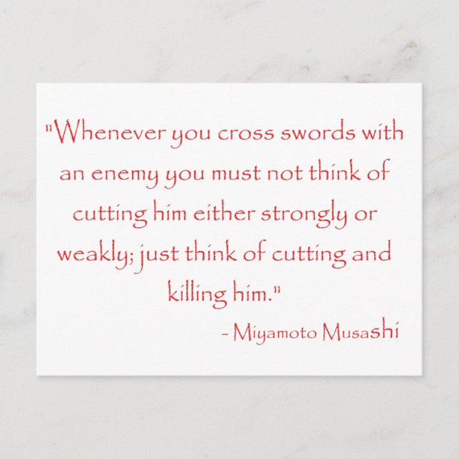 Miyamoto Musashi Quote Vykort (Framsida)