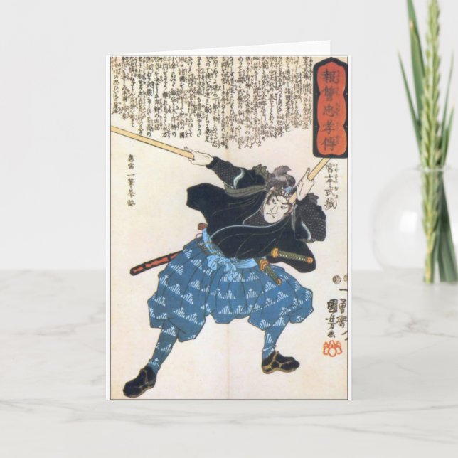 Miyamoto Musashi Two Swords Kort (Framsida)