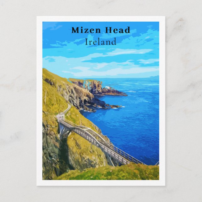 Mizen Head Cork Irland Retro Stil  Vykort (Framsida)