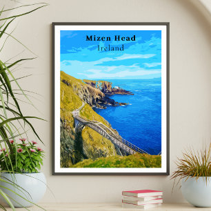Mizen Head Kork Ireland Retro Stil Poster