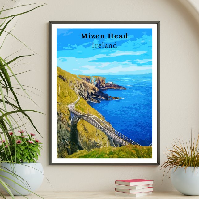 Mizen Head Kork Ireland Retro Stil Poster (Skapare uppladdad)