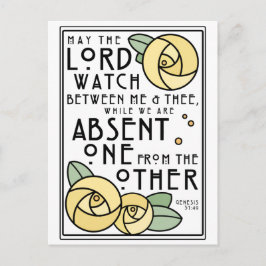 Mizpah | Art nouveau Gul ros Vykort