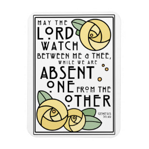 Mizpah Blessing GUL ROS ART NOUVEAU STIL Magnet