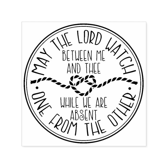 Mizpah | Modern Rope Heart Frimärke Självfärgande Stämpel (Design)