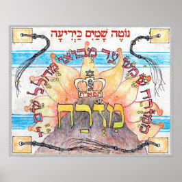 Mizrach ~ "Öster" i Hebrew, bön åt bön Poster