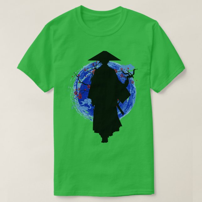 Mizu Blue öga Samurai TShirt T Shirt (Design framsida)